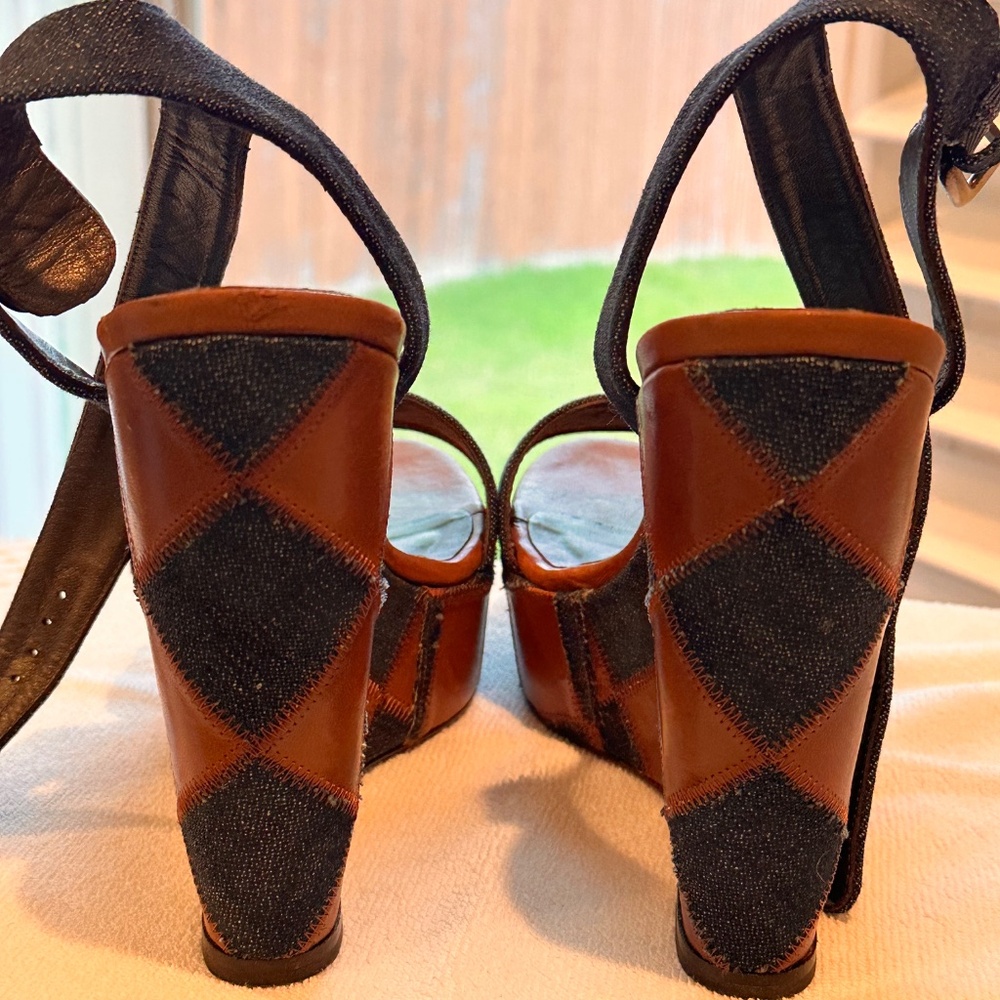 Stuart Weitzman Letsdance Patchwork Wedge Sandal,… - image 8